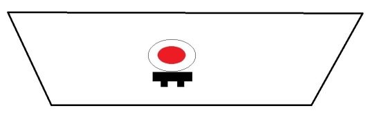 Водитель видел красный кружок, белый кружок и авто вдалеке
Приблизительно вот так
Поскольку при таком угле обзора невозможно определить длину, на конечную часть вешают габаритные флажки