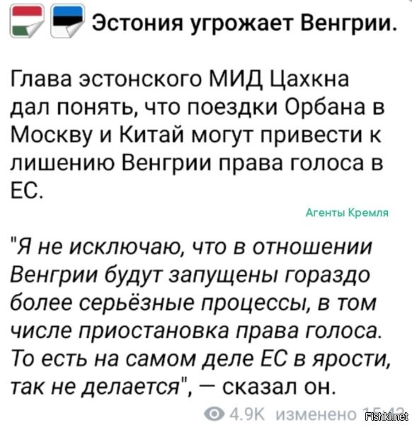 А чего Орбан говно жуёт? Пока он председатель, взял бы и сам заткнул всех недовольных.