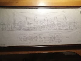 У меня есть попалубные чертежи, который мне подарил капитан т/х "Мстислав Келдыщ" с пометками Джеймса Кэмерона с экспедиции когда снимали Титаник....