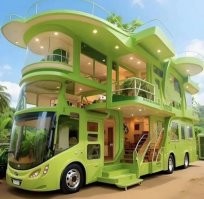 Пара превратила старый двухэтажный автобус в роскошный дом на колёсах
