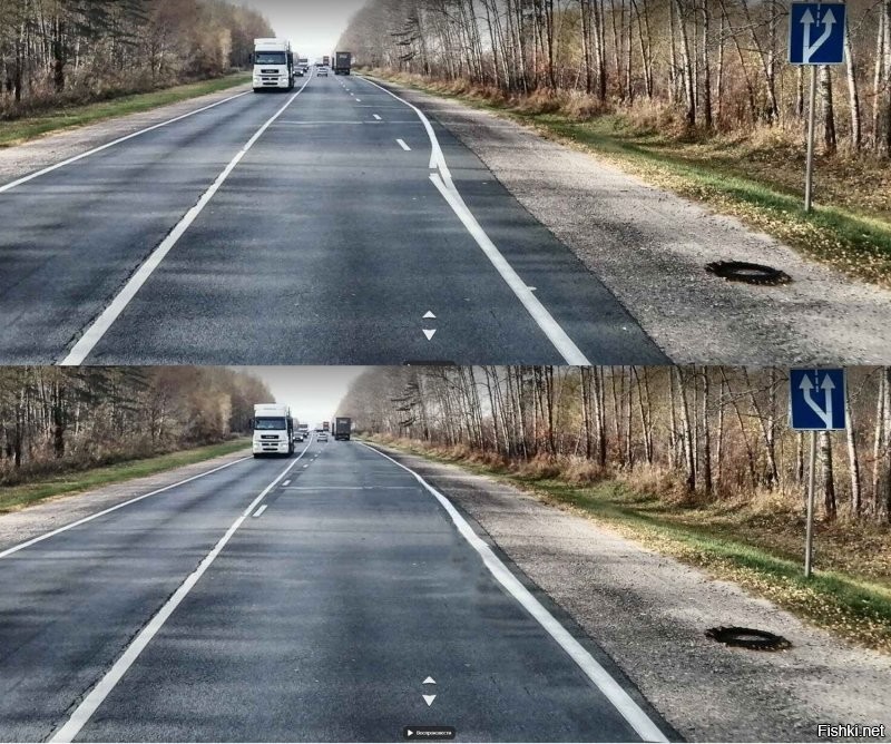 Вот это место, другая фотка. Я изменил только разметку и знак. И уже нет изгиба полосы.