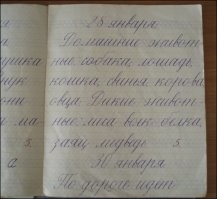 У меня есть старая мамина тетрадь 53 года. Она тогда была первоклассницей(!) и там такой же каллиграфический почерк.