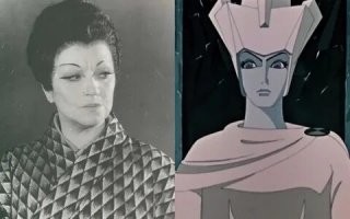 К слову, Миядзаки восхищается советской мультипликацией, а "Снежную королеву", так и вовсе называет шедевром, подтолкнувшим его к занятию мультипликацией. Королеву, кстати, снимали в технике ротоскопии -- полностью загримированную актрису снимали на кинокамеру, а потом покадрово перерисовывали. Отсюда и пугающая достоверность анимации. Сыграла её Мария Бабанова, известная актриса тех лет.
А образ Маленькой разбойницы, тоже восхитивший Миядзаки, очень даже прослеживается в его работах.