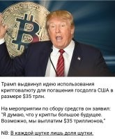А что? Молодец. Долги за то, что куплено на ничем не обеспеченные деньги, погашать виртуальной валютой. И ведь наверняка найдутся те, кто на это поведётся.