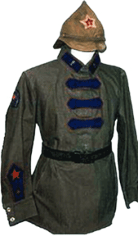 Вообще-то к ВЧК-ГПУ-ОГПУ относились васильковый (госбезопасность) и краповый (ВВ) цвета, а у пехоты был именно малиновый, вы хоть приказы почитайте, они все в открытом доступе. Вот например - Приказом РВСР № 116 от 16 января 1919 года вводится единый головной убор   шлем суконный, более известный под названием «будёновка». На шлем нашивается суконная цветная звезда установленного цвета по роду войск. Для пехоты цвет звезды малиновый, для кавалерии   синий, для артиллерии   оранжевый (в приказе именуется «померанцевый»), для авиации   голубой, для инженерных войск   чёрный, для пограничных войск   зелёный (в этот период пограничные войска входили в подчинение РВСВ). Диаметр звезды 8,8 см. Поверх суконной звезды прикреплялась металлическая красная звёздочка («значок-кокарда»).