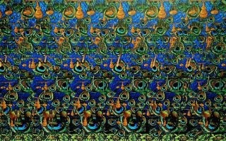 Если смотреть как на стереокартинки,то видно круги.