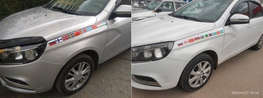 Это наверное такси из под таджиков? Так и те врядли сумеют так умотать..

У меня уже вторая Веста, первая была три года, эта - четыре, и ни одна никакого ремонта не просила. Только ТО. Хотя поездил я на них немало. 
Флаги - это страны по которым я катался на этих машинах: