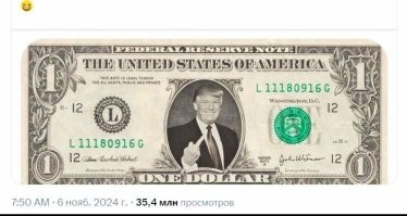 Илон Маск ,передал зеленюху доллар от Трампа.