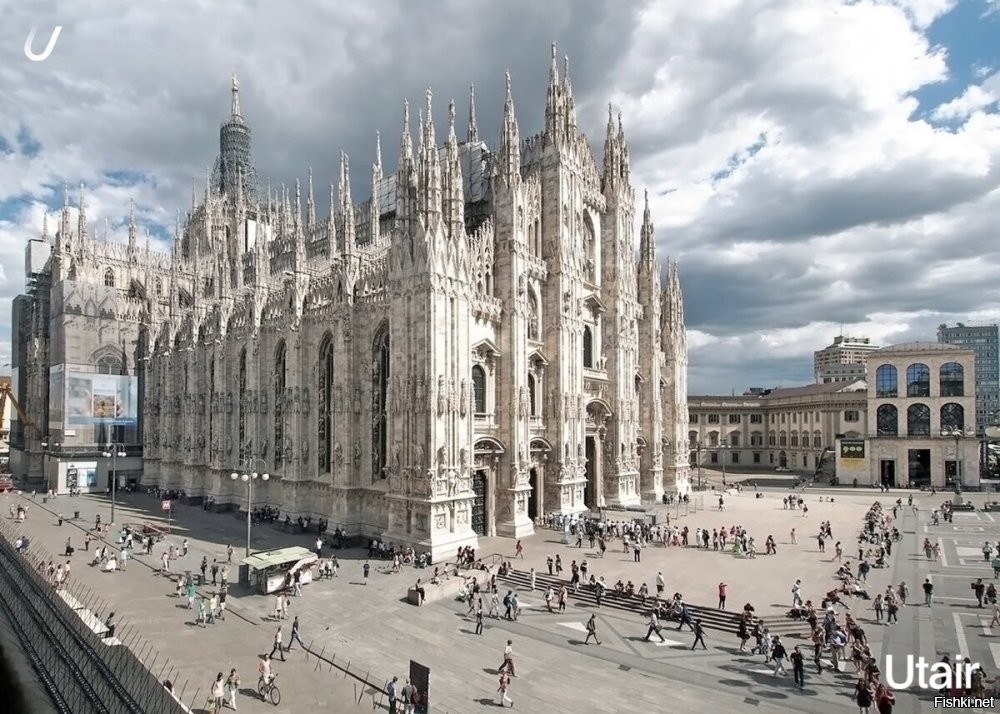 Мила нский собо р (итал. Duomo di Milano, ломб. Dòmm de Milan), или Собор Рождества Девы Марии (итал. Cattedrale metropolitana di Santa Maria Nascente),   кафедральный собор, расположенный в историческом центре Милана. Посвящён Рождеству Пресвятой Девы Марии.
 Построен из белого мрамора в стиле пламенеющей готики. Строительство было начато в 1386 году, однако завершилось лишь в начале XIX века, когда по распоряжению Наполеона было закончено оформление фасада. Некоторые детали доделывались и позже, вплоть до 1965 года.
 Это позднеготическое здание, которое содержит множество шпилей и скульптур, мраморных остроконечных башенок и колонн, соединённых большим количеством парящих опор.
 Один из крупнейших в Европе, Миланский собор среди готических храмов по вместимости уступает лишь севильскому, а среди итальянских храмов   собору Святого Петра в Ватикане. Одних только статуй в соборе насчитывается 3400.