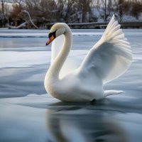 Балерина танцевала на замёрзшем озере