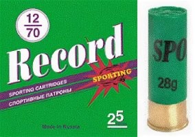 Ну да  в основном такие вот патроны используют для стендовой стрельбы

Патроны спортивные Sporting калибра 12/70
Sporting - это патроны для стрельбы по летящим тарелочкам дробью из гладкоствольного охотничьего или спортивного оружия. Траектории полета тарелочек в большинстве случаев напоминают полет разнообразных птиц или бег кроликов и зайцев.

 

технические характеристики:
Номер дроби:	7,5
Диаметр дроби, мм:	2,4
Масса дроби, г:	28
Твёрдость дроби, кгс/мм:	16
Порох:	пироксилиновый бездымный
Начальная скорость, м/с:	340
Давление пороховых газов в патроннике ствола на расстоянии 25 мм от среза казённой части, кгс/см2:	450-600
Кучность, не менее, %:	66
Равномерность расположения пробоин (осыпь), %:	88