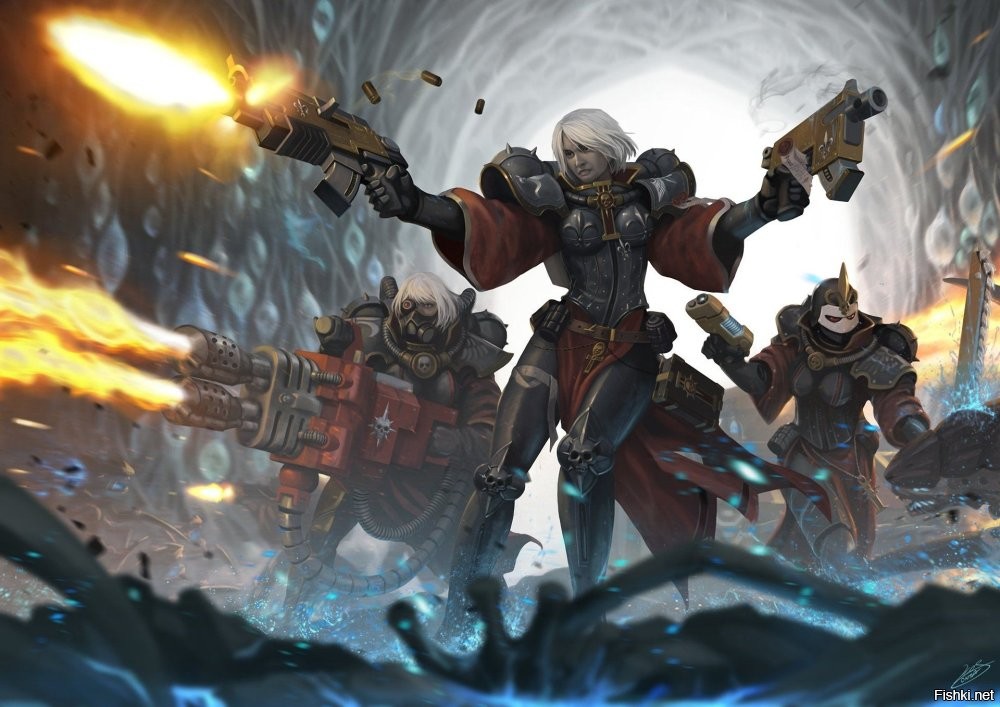 Ввёл в поиске сейчас "warhammer 40000 battle sisters" и согласен - кровушку пролить они могут...