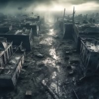 Если не увеличивать, то похоже на постапокалиптический пейзаж...