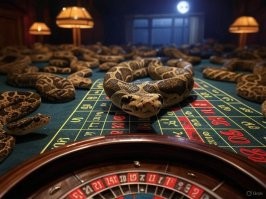 Не уж, а ужи. И не лежат, а принимают ставки на чёрное