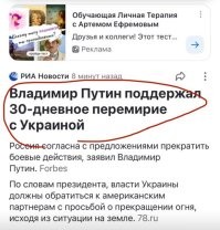 А тем временем, ВВП согласился на перемирие. Какое н…й перемирие с салорейхом!!!! Гасить гнид до последнего!!!!