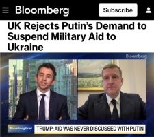 «Великобритания отвергла требование Путина приостановить военную помощь Украине»: Лондон заявил, что не пойдет ни на какие требования России.

«Правительство Великобритании отклонило адресованное союзникам Украины требование президента России Владимира Путина приостановить поставки оружия Киеву.

Лондон отреагировал на одно из условий прекращения огня, выдвинутом Путиным в ходе разговора, который у него состоялся с президентом США Дональдом Трампом.

«Мы всегда будем продолжать поддерживать Украину в военном отношении,   заявил пресс-секретарь британского премьера Кира Стармера Дэйв Парес.   Это применимо ко всем сценариям».

Давно про орешник не было новостей...