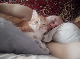 Если их оставить за дверью, то они будут орать и шкрябаться. 
Мои приходят и могут только уснуть на мне, а бегать по мне не предпочитают.