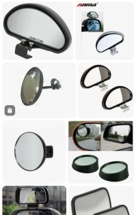 Зачем использовать камер? И загромождать экран? 
Просто зеркало перед смартфоном закрепить. 
Пусть, изображение перевёрнутое будет, но это всё равно даст обзор.