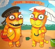 Кошки в шляпках впервые побывали на пляже и увидели море