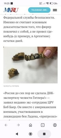 Сегодня её показала член СПЧ Ева Меркачева
...
Ей эту часть челюсти дали посмотреть десять лет назад в 2015 году. С чего сегодня опять вылезла с как будто свежей информацией? Текст и фотографии в МК появились 06.04.2017 в 13:43
