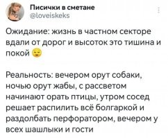 Коротко о плюсах и минусах жизни в частном доме на примере женщины и мужчины