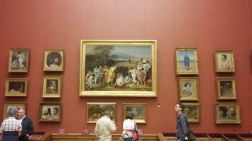 А.А.Иванов. Явление Христа народу. 
Третьяковская галерея. 540х750 сантиметров.
Чтобы поместить в Третьяковку, для ее специальный отдельный зал построили.
В Питере в Русском музее окончательный эскиз в 10 раз меньше: 54,5   74,5 см.