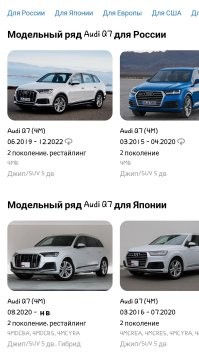 Модели подгоняют под конкретный рынок.
Когда для России q7 выпускали с ДВС, для Японии гибрид.

В Европе выпускают q6 электричкa.