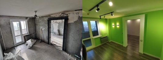 Пол года ремонта, 17 лет никто не жил, всё разваливалось.