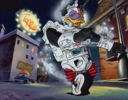 Эти моноколёсные...
Забывают, что Уткоробот был всегда в броне.

По этому когда получал повреждения не умирал, но амуниция приходила в упадок.