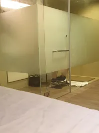 Ну лицо то закрыто. Кто знает кто там сидит...))
10. Мало того, что в гостиничном номере сортир прямо в спальне, так еще и обзор великолепный