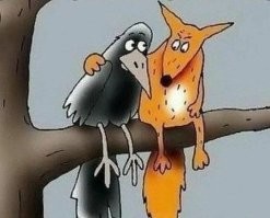 Да... А была бы ёлка, бурундук бы не сбежал. 
С ёлками, лиса уже давно натренировалась.