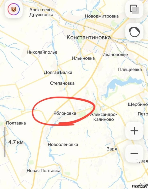 С мест сообщают об активном штурме села Яблоновка под Константиновкой.

Сообщается, что наши войска проломили оборону врага с юга села и в данный момент наступают с двух направлений удара: с востока и юга.

Однако, основная цель - выйти к Александро-Шультино. Это крупный логистический хаб юга Константиновского направления, позволяющий нацистам снабжать гарнизон в Щербиновке и Петровке на северо-западе Дзержинска
