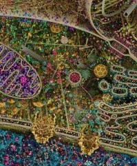 Это только кажется, что много. В реале надо описать строение каждой клетки,их взаиморасположение и взаимодействие.
 И оказывается, что даже одну клетку описать как готовое изделие сложнее,чем атомную подводную лодку.