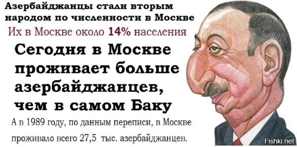 Просто факт
По данным на 2024 год, в Москве проживает около 12 709 400 человек, представляющих более 150 национальностей. Русские составляют подавляющее большинство населения   86,5%. 
Некоторые другие многочисленные национальные группы: украинцы   1,6%, татары   1,5%, азербайджанцы   1,3%, армяне   1,2%, узбеки   1%.
