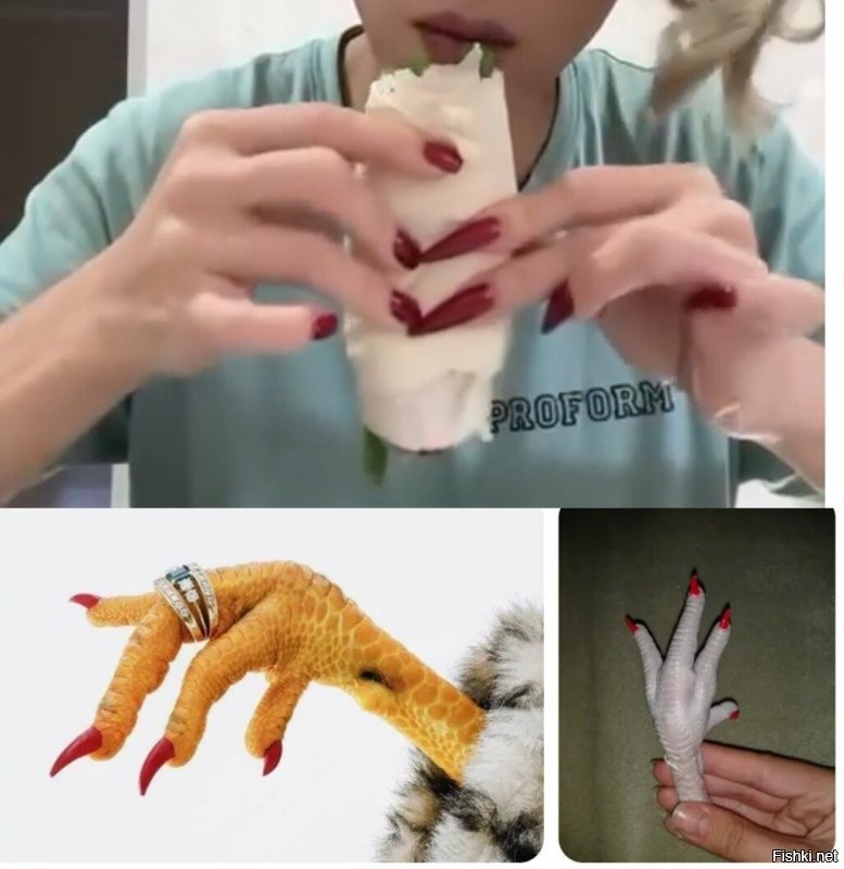 На одной руке короткие ногти, на другой - длинные. 
На гитаре играет?