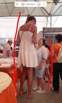 Если у низкой женщины рост ну примерно 160 см, то у девушки 224, что вполне может быть.