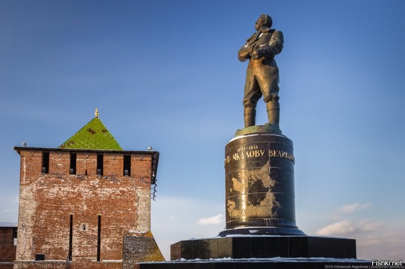 На верху виден памятник Чкалову.