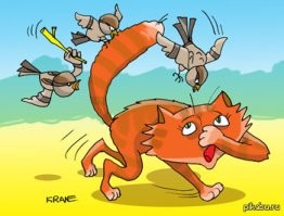 А могли бы и навалять. Кошке запросто усы начистят.