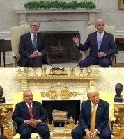 Обратите внимание как изменился Овальный кабинет с приходом Трампа. У него точно цыган в роду не было?


Тю, Трамп щенок. Подумаешь, кабинет позолотил. А целый зал слабо? А два?