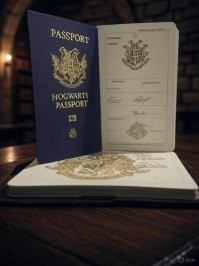 Вообще-то паспорт Хогвардса выглядит так. И его волшебная версия.
