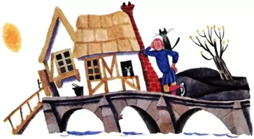 Жил-был человечек кривой на мосту.
Прошёл он однажды кривую версту.
И вдруг на пути меж камней мостовой
Нашёл потускневший полтинник кривой.
Купил за полтинник кривую он кошку,
А кошка кривую нашла ему мышку.
И так они жили втроём понемножку,
Покуда не рухнул кривой их домишко.
С.Я.Маршак