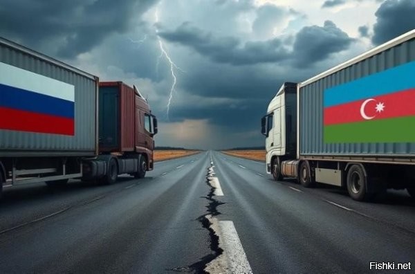 А чего это Россия по встречке едет? Что вообще аффтор хотел сказать этой картинкой? Что Россия решила обогнать Азербайджан? В чём?