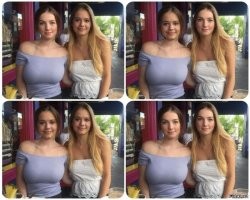 Весёлый момент дружбы: девушка шутит о груди подруги
