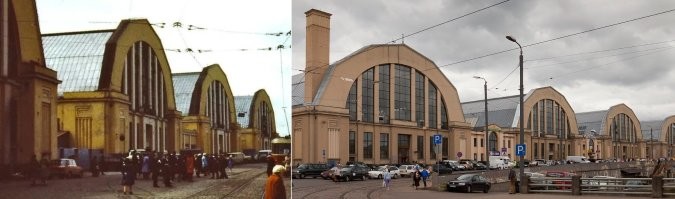 Рига, центральный базар. А строились эти сооружения как ангары для дирижаблей (Zeppelin) времен Первой мировой войны.