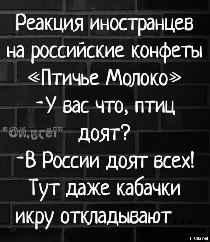 А у хохлы нас обогнали: у них хрюшки икру мечут.