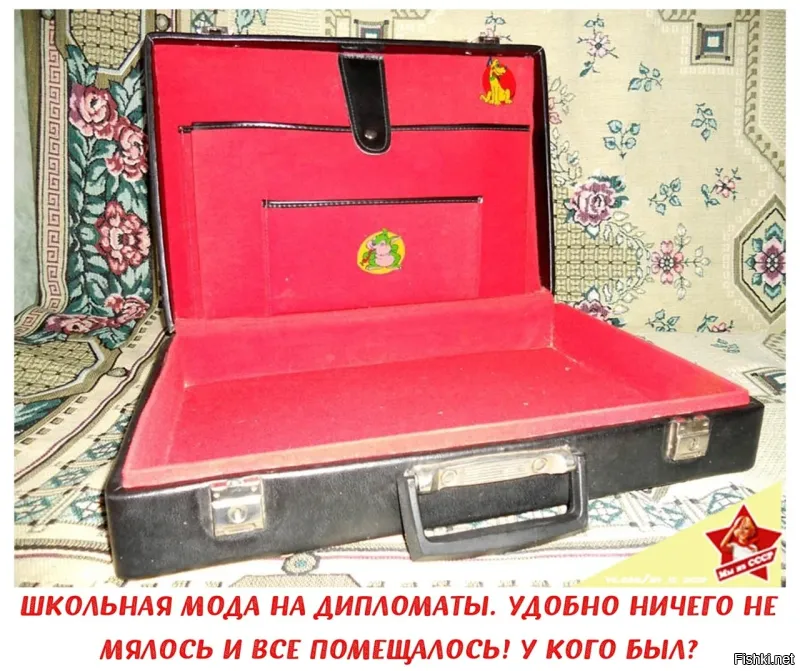 Ну был у меня, недолго: легко раскалывается надвое, когда с 4 этажа из классного кабинета выпадает на газон под окна директора школы)) Да и вообще вещь неудобная и невместительная. То ли дело - сумка через плечо с собственноручно напылëнным аэрозолем по трафарету олимпийским мишкой!