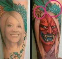 Минусы ставят те, кто заметил, что это разные татухи.