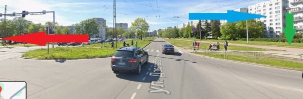 Обана Андрюха, ты герой! Я в этом доме (синяя стрелка) жил и прое..., прошляпил фотку. А тут (красная стрелка) сейчас "Maxima" строится на месте базара. Зелёная стрелка показывает где будет "Jysk".