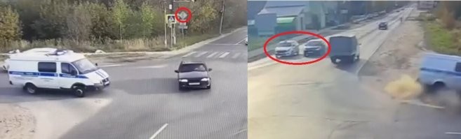 Чёта я не вкурил, как менты двигались по главной, если работает светофор и не по главной они двигались! И встречные транспортные средства стоят и ждут разрешения ехать!