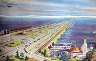 Жалкая пародия. Вот неповторимый советский оригинал.  Плотина через Берингов пролив с целью изменить климат, улучшить погоду на Дальнем Востоке и Камчатке и превратить районы крайнего севера в пригодные для жизни и, возможно, сельского хозяйства.